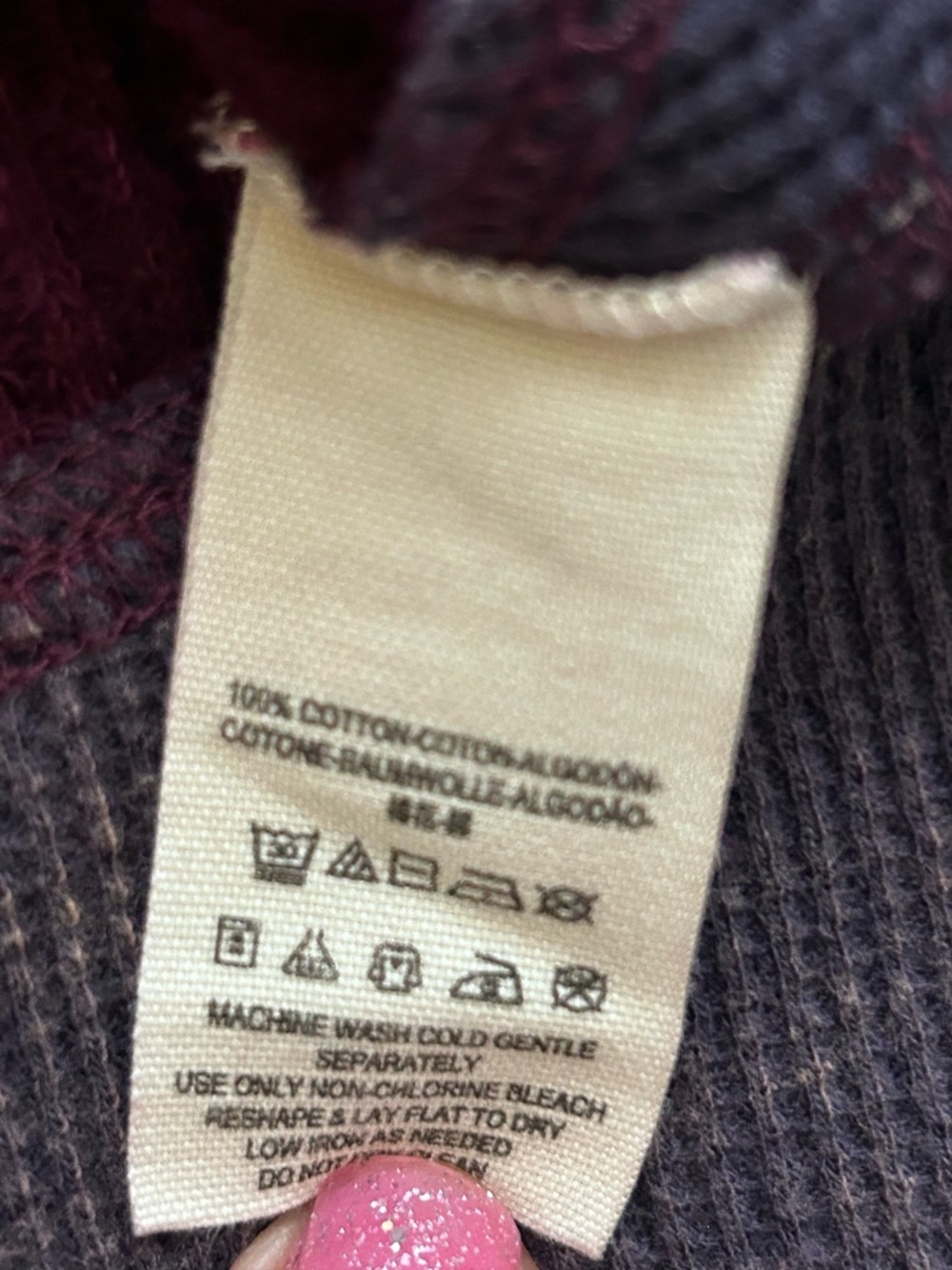 We The Free Diamond Dozen Thermal Waffle Knit Top - Picture 5 of 8
